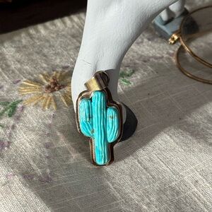 Turquoise Cactus Pendant